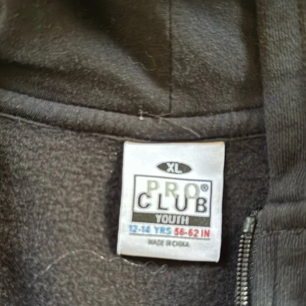 Pro Club Kids Black Full-Zip‎ Hooded Sweatshirt Youth XL